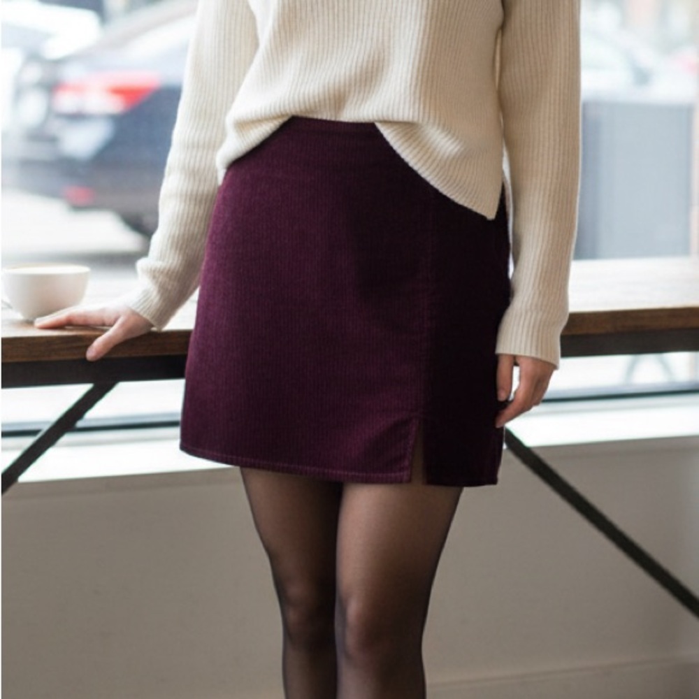 Hollister Burgundy Corduroy Mini Skirt Women S Ultra High Rise Academia